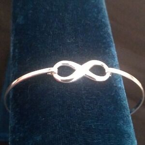 Everlasting Silver Infinity Open Bangle Bracelet